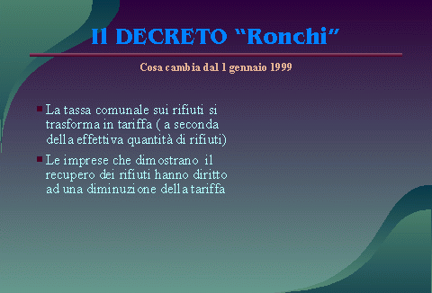 Il Decreto Ronchi
