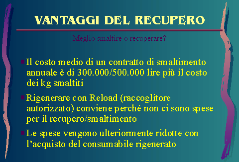 Vantaggi del Recupero